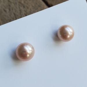 8mm Peach Honora Pearl Stud/Post Earrings